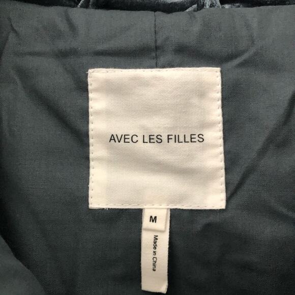 Avec Les Filles Quilted Velvet Charcoal Navy Jacket NEW - Picture 5 of 8